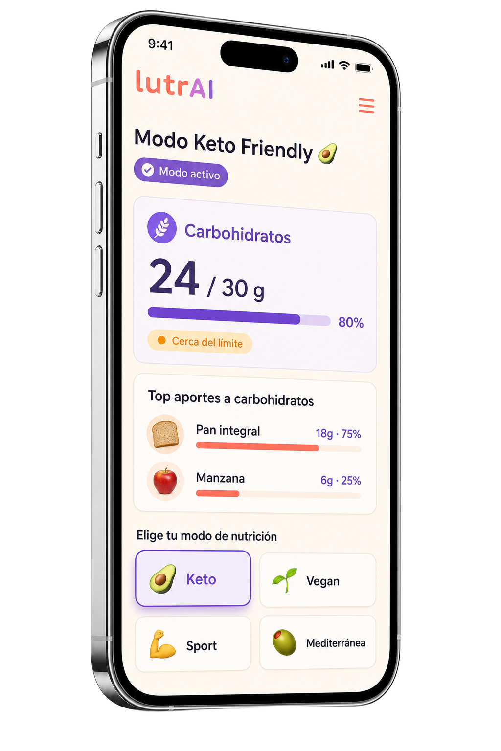 Modos nutricionales en lutrAI.app