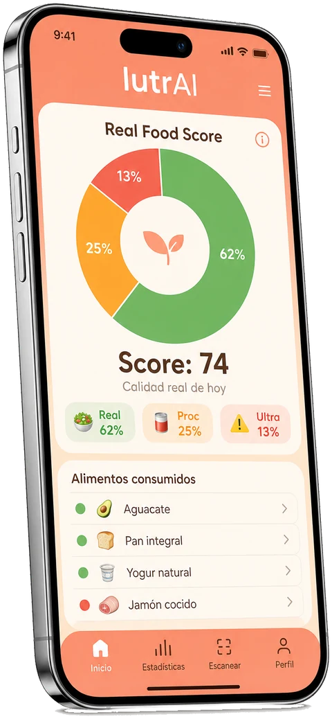 Real Food Score con donut NOVA en lutrAI.app
